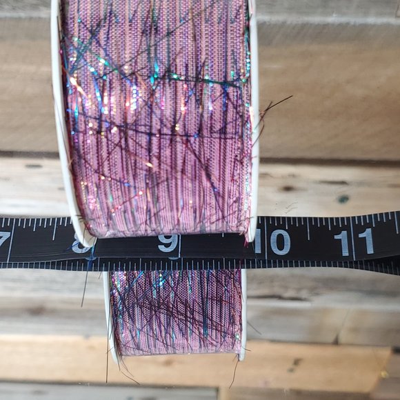 Vintage Colourline Metalic Pink Ribbon - 10 Ft Roll - Picture 2 of 5